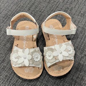 White Floral Kids Sandals